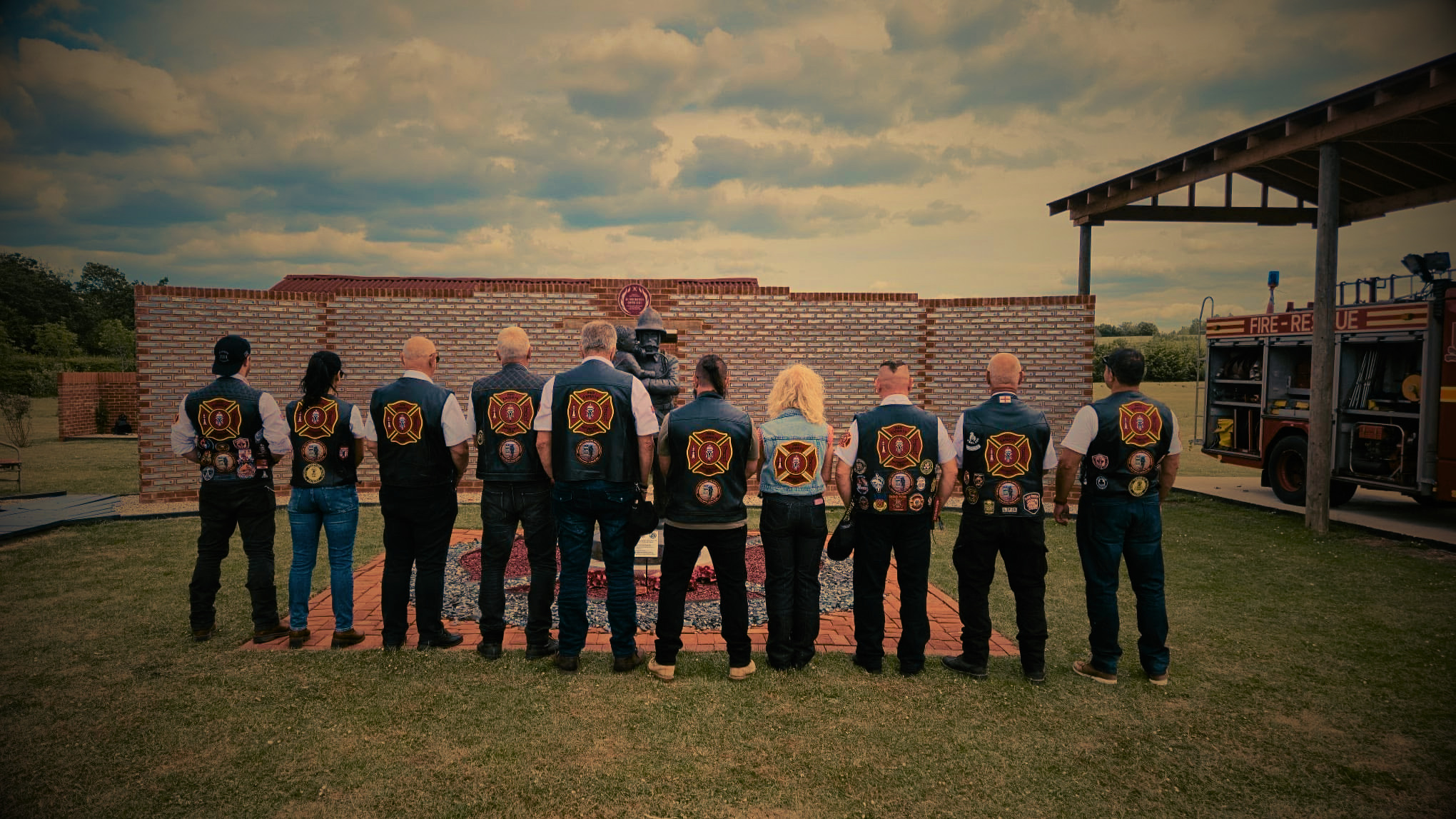 Red Knights Europe members wearing chapter colours